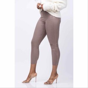 L’Agence Margot Coated Skinny Jean in Deep Taupe